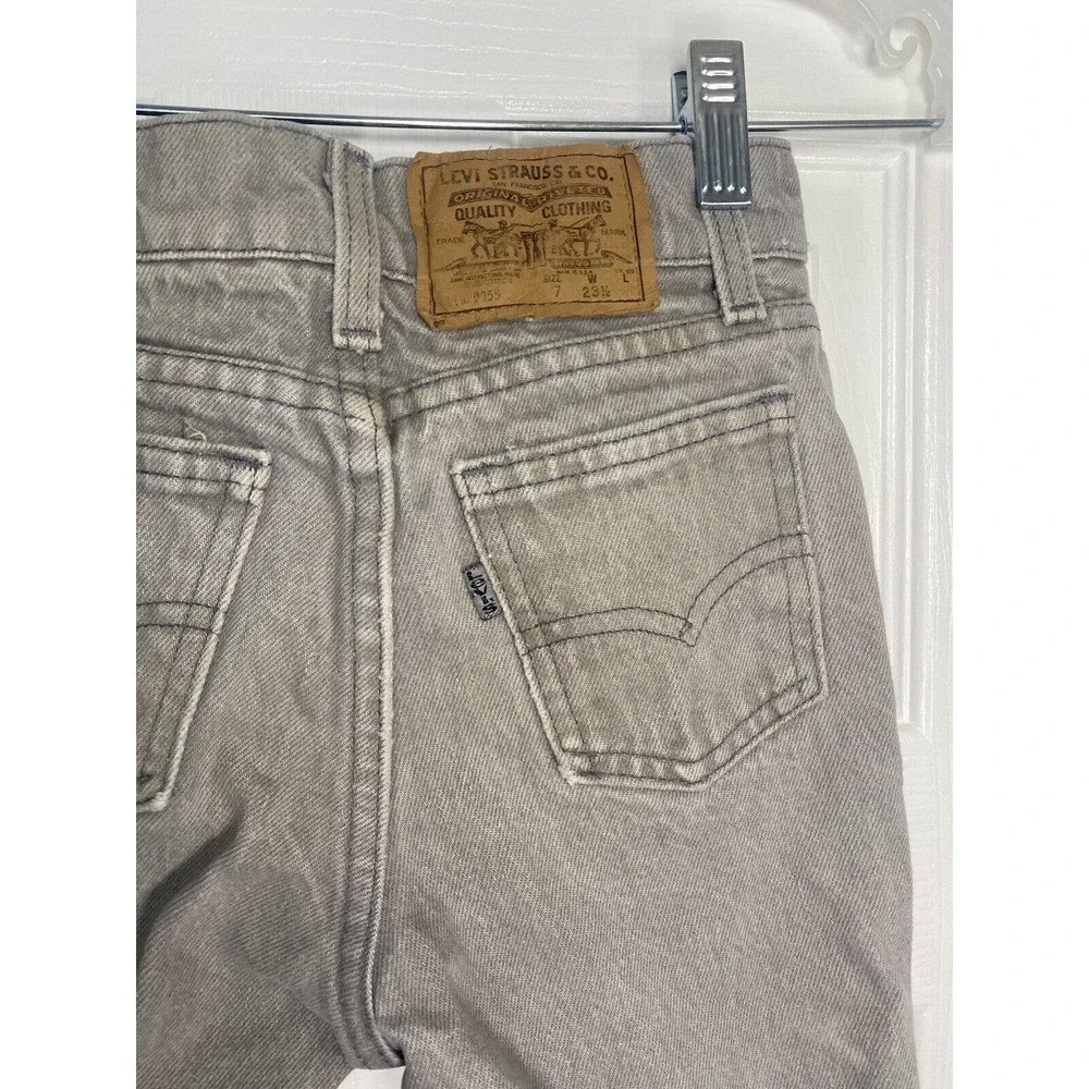Levis Youth Boys Silver tab Jeans Size 7 Grey Heavily Distressed‎ See Desc